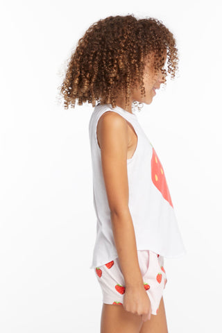 Chaser Heart Strawberry Girls Vintage Jersey Shirttail Muscle