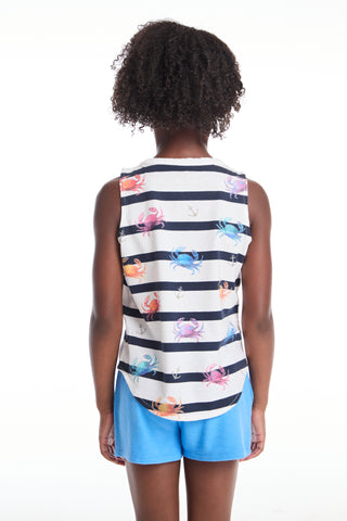 Chaser Colorful Crabs Girls Muscle Tee