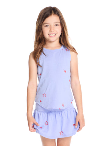 Chaser Tossed Stars Powder Blue Tank