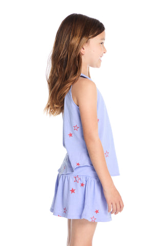 Chaser Tossed Stars Powder Blue Tank