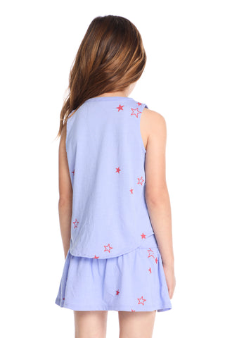 Chaser Tossed Stars Powder Blue Tank