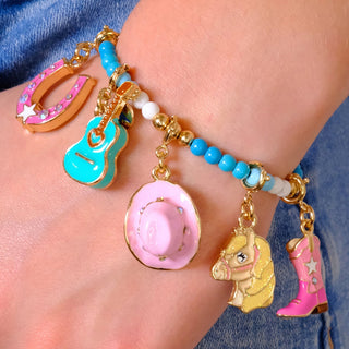 Gold Cowboy Hat Charm from Charm It! for Western-themed bracelets, featuring a detailed cowboy hat pendant.