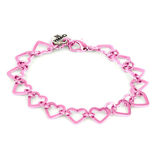 Charm It! Heart Chain Link Bracelet - Pink
Pink heart-shaped chain bracelet on a white background