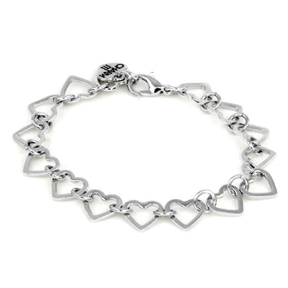Charm It! Heart Chain Link Bracelet - Silver
Silver heart-shaped bracelet on a white background