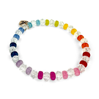 Charm It! Clear Rainbow Stretch Bead Bracelet
