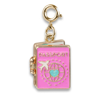 Charm It! Gold Passport Charm
Pink passport charm with gold accents on a white background