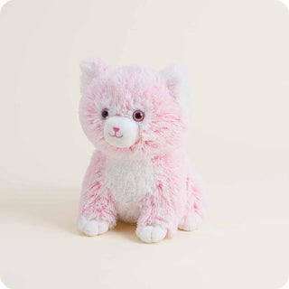 Pink Kitten Warmies
Pink and white fluffy plush toy on a light beige background