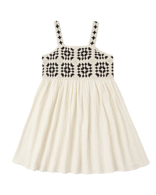 Rylee & Cru crochet sundress in abstract pattern featuring delicate crochet details and a flowing, lightweight design.