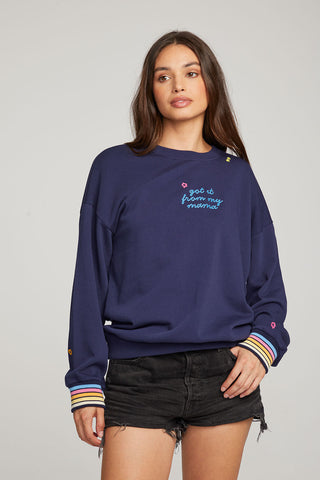 Chaser Mama Embroidery Women's Pullover
