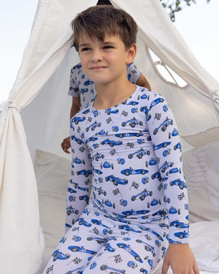 Lev Baby Carlo toddler pajama set featuring soft fabric, cozy long sleeves, and playful print for comfortable nighttime wear.