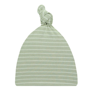 Lou Lou and Company Knit Top Knot Hat - Carson
Green striped baby hat on a white background