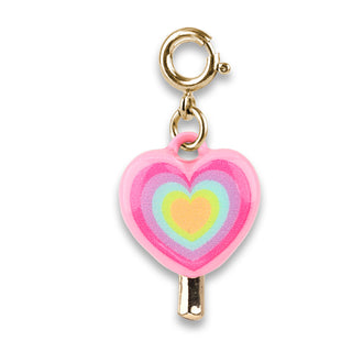 Charm It! Gold Heart Lollipop Charm 
Heart-shaped lollipop charm with gold base on a white background