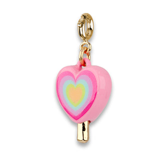 Charm It! Gold Heart Lollipop Charm
Heart-shaped charm with gold accents on a white background