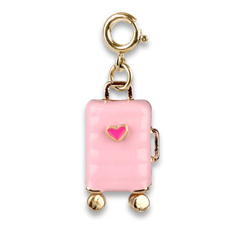 Charm It! Gold Suitcase Charm
Pink suitcase charm with a heart on a white background