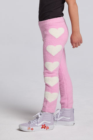 Chaser Holiday Hug girls jogger pants in camel with festive graphic print