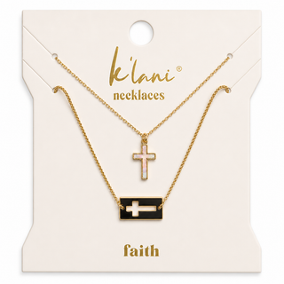 K'lani "Faith" Necklace Set Gold Mother of Pearl