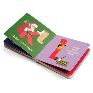 Christmas Little Legends Alphabet Board Book
Children's book with Christmas-themed illustrations on a white background