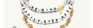 Happily Ever After Little Words Project Bracelet - Disney Princess: Cinderella
Set of bracelets with 'Happily Ever After' and 'Be Kind' charms on a white background, featuring Disney Princess branding.