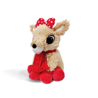 Clarice With Scarf Warmies
Plush toy deer with a red scarf and bow on a white background
