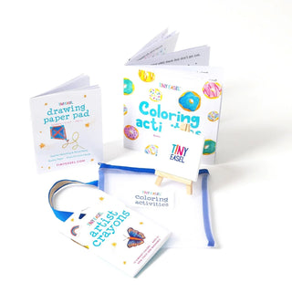Tiny Easel Color-N-Go Set
Coloring activity books and crayons set on a white background