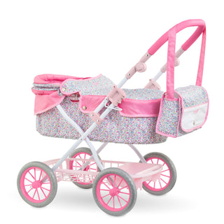 Corolle 14" & 17" & 20" Doll Carriage Stroller - Bright Pink Floral