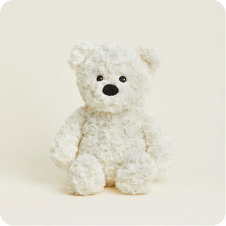 Cream Curly Bear Warmies
White teddy bear on a beige background