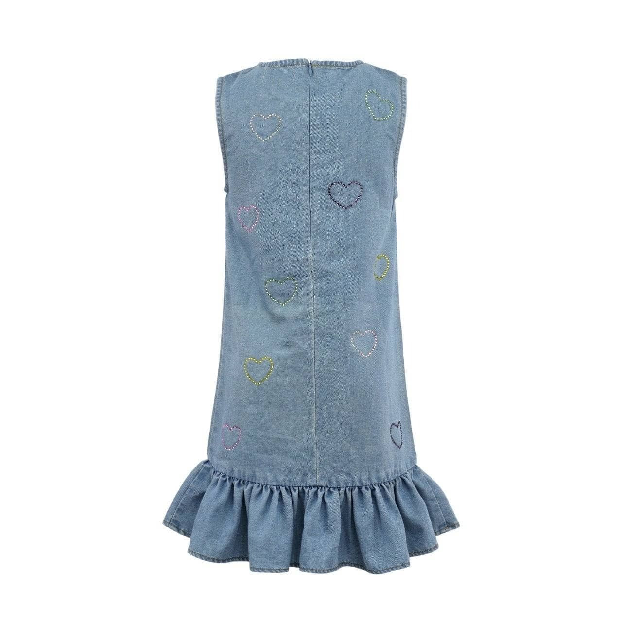 rainbow denim dress Rainbow Cross Back Dress - Light Wash Rainbow