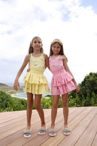 Lola & The Boys Crystal Rainbow Summer Set 2-piece outfit with colorful, shimmering fabric for girls' warm-weather wear.