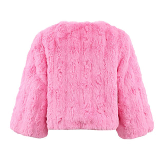 Lola and The Boys Cutie Charms Faux Fur Jacket
Pink fluffy jacket on a white background