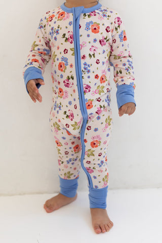 In My Jammers Zipper Romper - Clara Floral