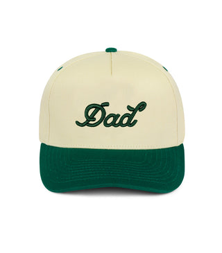 Dad Brand Dad Snapback | Cream & Green
Cap with 'Dad' embroidery on a white background