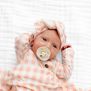 Lou Lou and Company Evie headband with soft fabric and floral design, perfect for baby or toddler accessory.