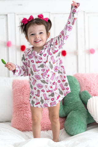Dream Big Little Co, Dream Big Little Co Howdy Valentine Girl's Dream Gown - Basically Bows & Bowties