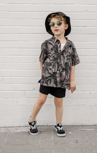 Little Bipsy Palm Print Button Up