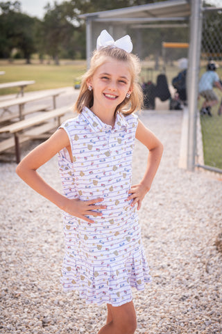 BlueQuail Clothing Co, BlueQuail Clothing Co Polo Sleeveless Dress - 7th Inning Stretch, Dress - Basically Bows & Bowties
