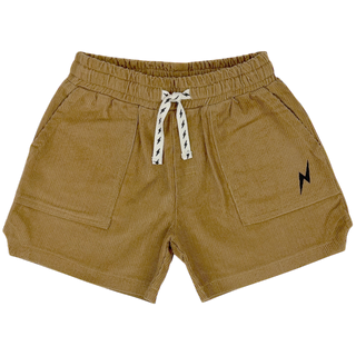 Tiny Whales dad shorts in sandy beige color, featuring a casual fit and comfortable waistband, suitable for relaxed summer wear.