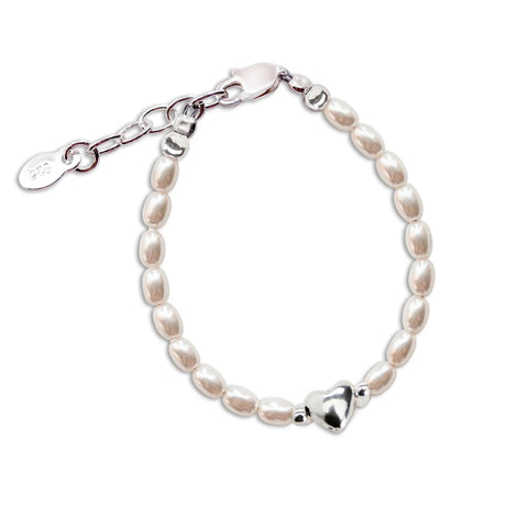 Cherished Moments Sterling Silver & Pearl Bracelet with Heart - Destiny