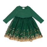 Sweet Wink Emerald Sequin L/S Tutu Dress, Sweet Wink, All Things Holiday, cf-size-2t, cf-size-3t, cf-size-4t, cf-size-7-8y, cf-type-tutu, cf-vendor-sweet-wink, Christmas, Christmas Tutu Dress