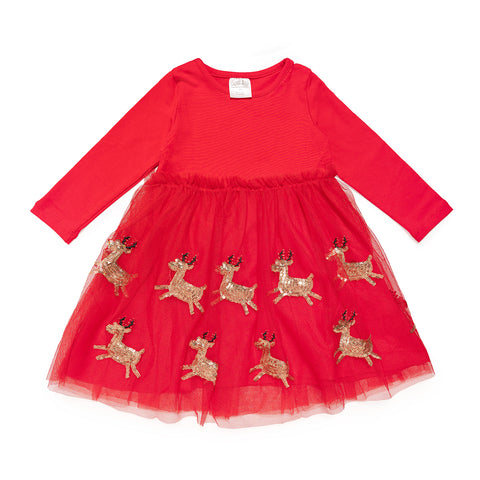 Sweet Wink Reindeer Sequin L/S Dress, Sweet Wink, All Things Holiday, cf-size-2t, cf-size-3t, cf-size-4t, cf-size-5y, cf-type-dress, cf-vendor-sweet-wink, Christmas, Christmas Tutu Dress, Rei