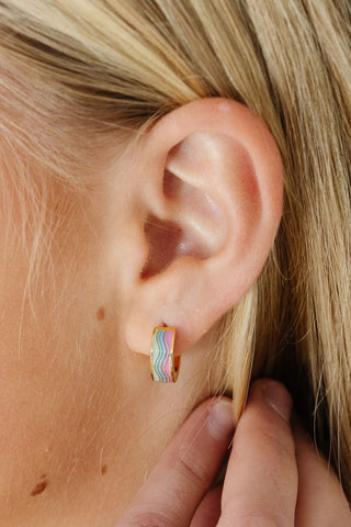 Pip Pop Post, Pip Pop Post Earrings - Pastel Rainbow Hoop, Earrings - Basically Bows & Bowties