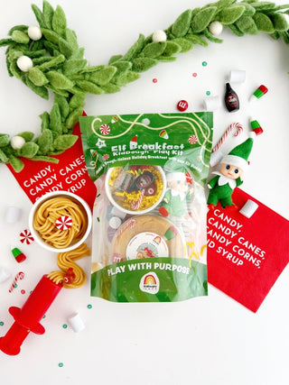 EGKD Earth Grown KidDoughs Elf Breakfast KidDough Play Kit Elf Breakfast Play Kit with Christmas-themed packaging and decorations on a white background