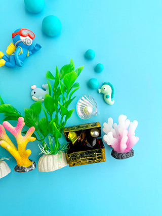 EGKD Earth Grown KidDoughs Ocean Explorer KidDough Play Kit  Colorful underwater-themed toys and decorations on a blue background