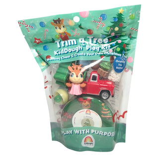 EGKD Earth Grown KidDoughs Trim A Tree KidDough Play Kit
Packaged 'Trim a Tree' Kiddough Play Kit with Christmas-themed toys and decorations.