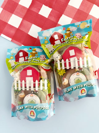 Earth Grown KidDoughs EGKD Farm KidDough Play Kit
Two farm-themed play kits with packaging on a red and white checkered background