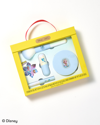 Super Smalls Disney Frozen Elsa makeup kit with colorful makeup products and themed packaging featuring Elsa from Frozen.