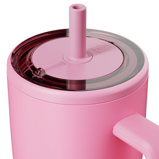 Brumate Era 40oz cup in Primrose color with a lid, designed for keeping beverages hot or cold, featuring a sleek, stylish appearance.