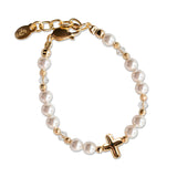 Cherished Moments 14K Gold-Plated Pearl with Cross bracelet - Eve