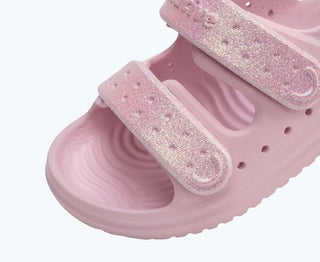Native Chase Bio-Bling Barely Pink sandals with pink bling accents, featuring a casual open-toe design and comfortable straps.