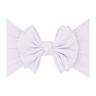 Baby Bling FAB headband in Shy Violet color, soft stretchy fabric with decorative bow for baby girls.