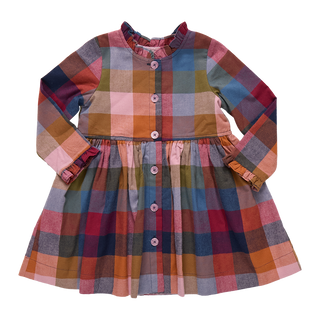 Pink Chicken Girls Autumn Dress - Harvest Check
Colorful checkered dress with long sleeves on a white background